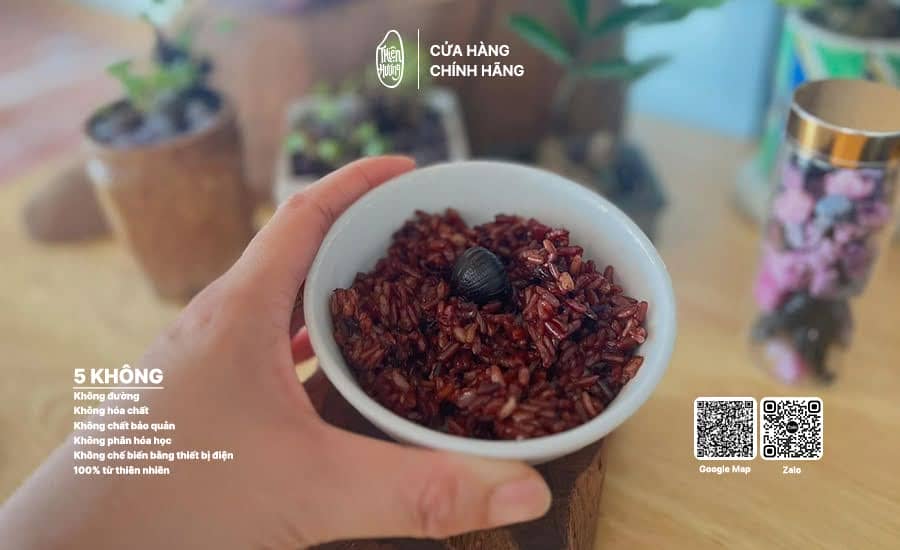 Bát cơm gạo lứt đỏ 4 tháng Thực dưỡng Thiện Hương, hạt dẻo mềm, phù hợp ăn chay