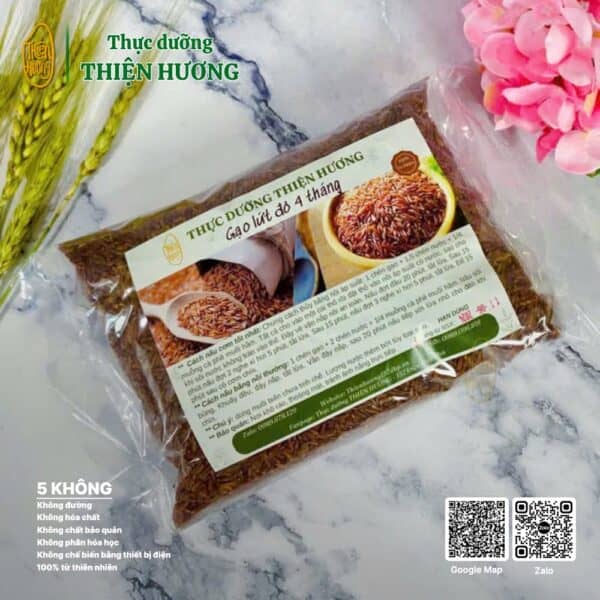 Gạo lứt đỏ 4 tháng Thực dưỡng Thiện Hương túi 500g, tiện lợi bảo quản, an toàn cho sức khỏe