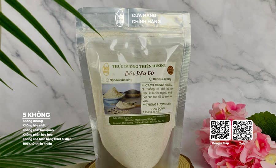 Bột đậu đỏ sống đóng gói túi 250g