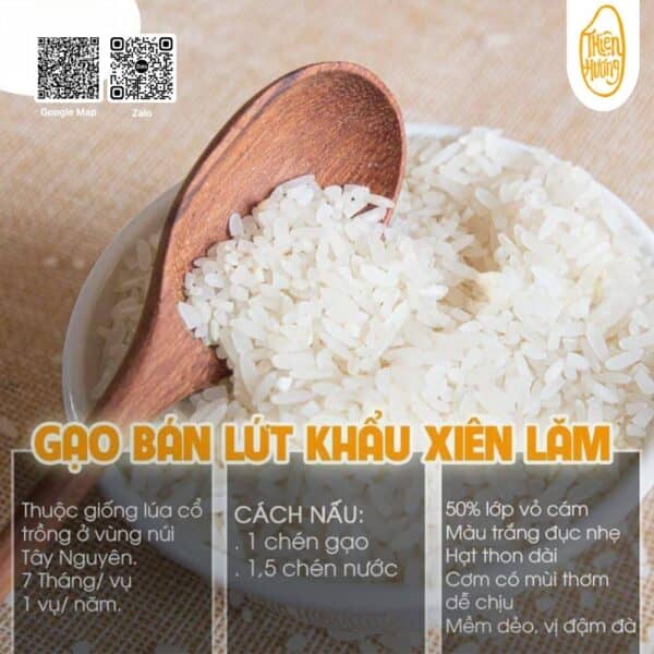 Gạo bán lứt trắng 6 tháng Khẩu Xiêm Lăm