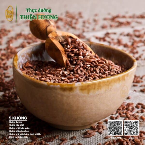 Hạt gạo lứt đỏ 6 tháng thơm ngon, cơm dẻo mềm từ Thực dưỡng Thiện Hương.