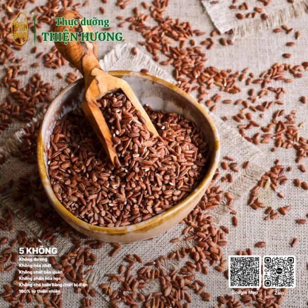 Hạt gạo lứt đỏ 6 tháng đạt tiêu chuẩn, chắc mẩy, từ Thực dưỡng Thiện Hương.