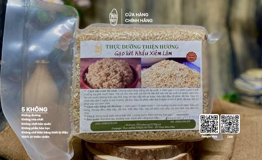 Gạo lứt trắng 6 tháng Khẩu Xiêm Lăm 1 Gạo lứt trắng 6 tháng Khẩu Xiêm Lăm