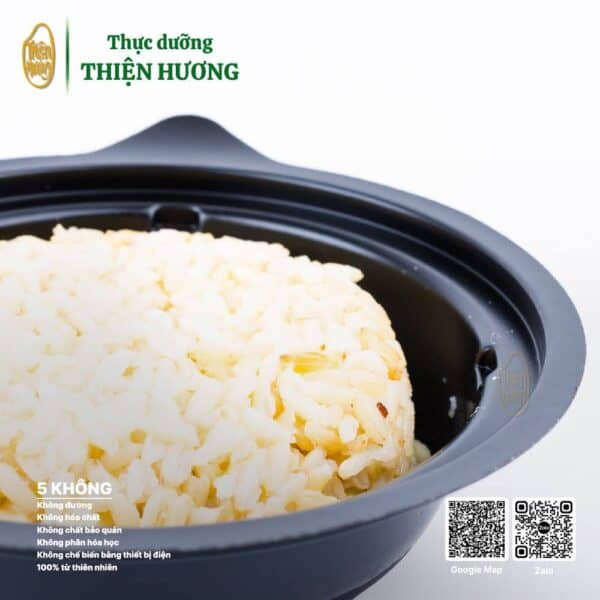 Cơm gạo lứt trắng Đài Thơm Thực dưỡng Thiện Hương mềm dẻo, thơm ngon.