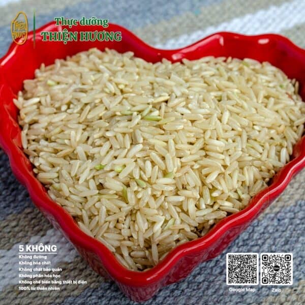 Hạt gạo lứt trắng Đài Thơm Thực dưỡng Thiện Hương thơm ngon.