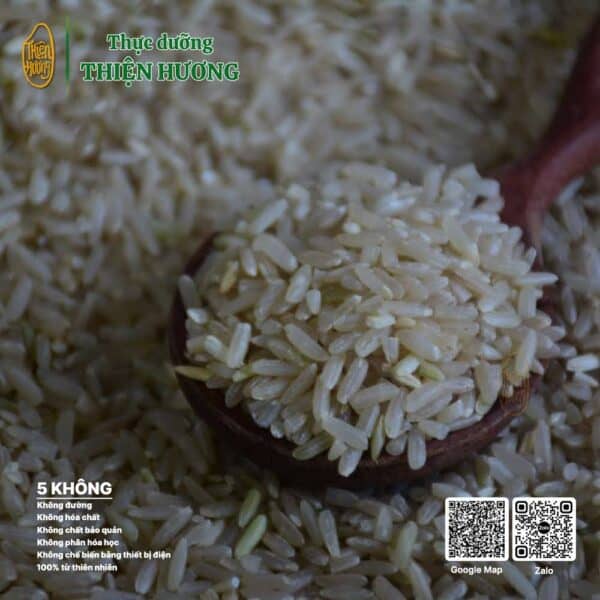 Hạt gạo lứt trắng Đài Thơm Thực dưỡng Thiện Hương tự nhiên, nguyên chất.