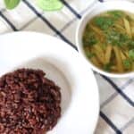 Cơm lứt đậu đỏ + canh