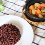 Cơm lứt đậu đỏ + đồ kho