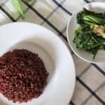 Cơm lứt + rau (luộc, xào)