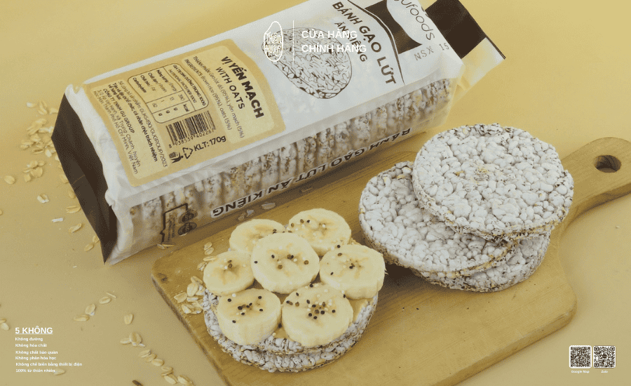 Bánh gạo lứt ít đường